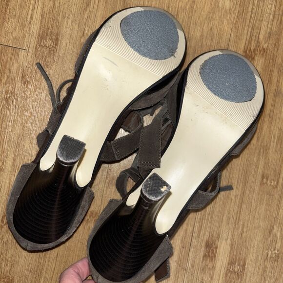 Steve Madden Girl Brown Suede Fringe Open Toe heels Size 8.5 Pracila Dress Shoes - Picture 7 of 8